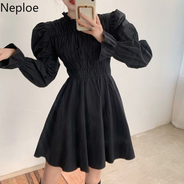 neploe women's dress korean chic stand neck pleated vestidos mujer spring korean new puff sleeve pleated slim black dresses 210422, Black;gray
neploe women's dress korean chic stand neck pleated vestidos mujer spring korean new puff sleeve pleated slim black dresses 210422, Black;gray