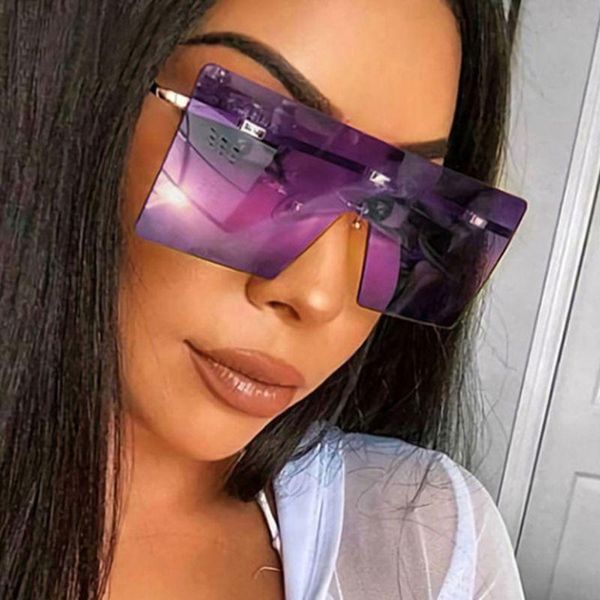sunglasses 2021 oversized women retro vintage metal sun glasses design rimless eyewear feminino, White;black
sunglasses 2021 oversized women retro vintage metal sun glasses design rimless eyewear feminino, White;black