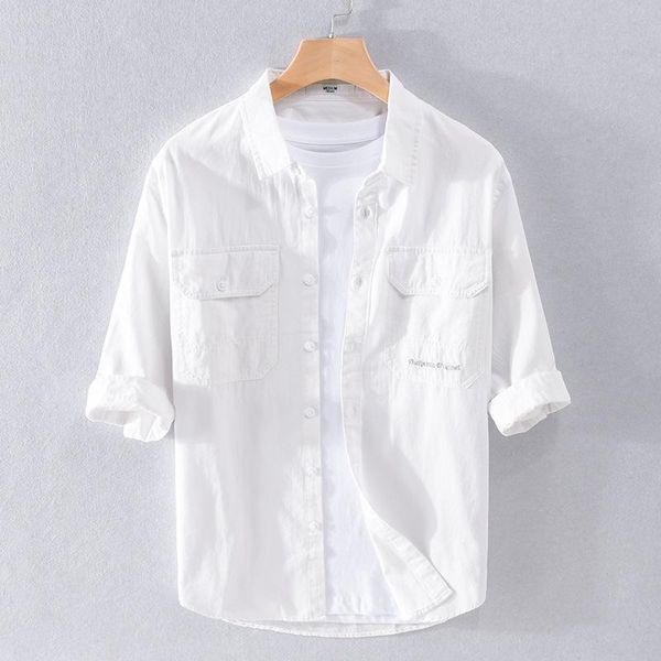 men's casual shirts white half sleeve shirt for men pure cotton design man single breasted turn-down collar vintage, White;black
men's casual shirts white half sleeve shirt for men pure cotton design man single breasted turn-down collar vintage, White;black