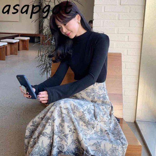 elegant fall winter wild basic stand collar t-shirt black bottoming shirt high waist big swing floral skirts fashion retro 210429, White
elegant fall winter wild basic stand collar t-shirt black bottoming shirt high waist big swing floral skirts fashion retro 210429, White