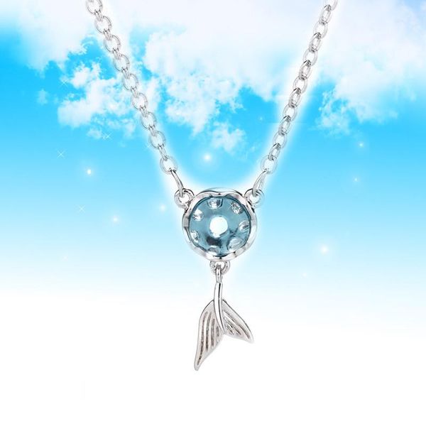 doreenbeads mermaid series women accessories copper necklace color fishtail light blue cubic zirconia charms gift pendant necklaces, Silver
doreenbeads mermaid series women accessories copper necklace color fishtail light blue cubic zirconia charms gift pendant necklaces, Silver