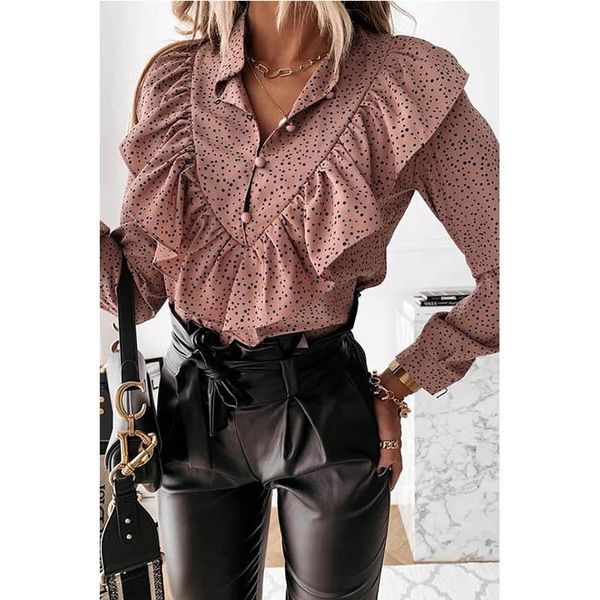 women's blouses & shirts women blouse office lady polka dot ruffle autumn fashion elegant long sleeve ladies plus size, White
women's blouses & shirts women blouse office lady polka dot ruffle autumn fashion elegant long sleeve ladies plus size, White