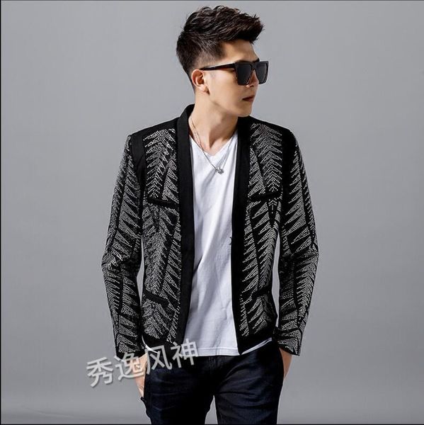 men's jackets autumn/winter 2021 diamond menswear trend bright suit nightclub slim jacket fashion heavy industry, Black;brown
men's jackets autumn/winter 2021 diamond menswear trend bright suit nightclub slim jacket fashion heavy industry, Black;brown