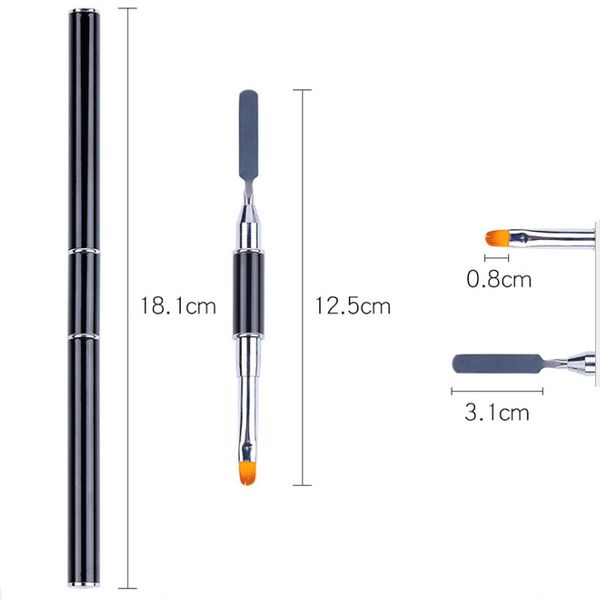 head nail art painting brush acrylic uv gel extension building drawing design pen with removal spatula stick all for manicures, Silver
head nail art painting brush acrylic uv gel extension building drawing design pen with removal spatula stick all for manicures, Silver