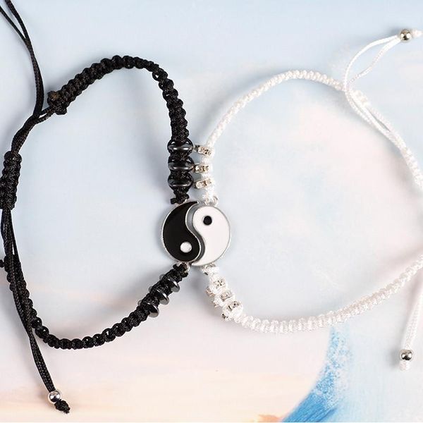 chinese style tai chi alloy braided wristband 2 piece set black and white bracelet retro men women couple fashion jewelry charm bracelets, Golden;silver
chinese style tai chi alloy braided wristband 2 piece set black and white bracelet retro men women couple fashion jewelry charm bracelets, Golden;silver