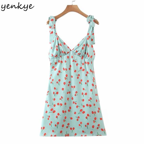 sling summer beach dress women sweet cherry print female backless sleeveless v neck a-line satin short robe 210514, Black;gray
sling summer beach dress women sweet cherry print female backless sleeveless v neck a-line satin short robe 210514, Black;gray