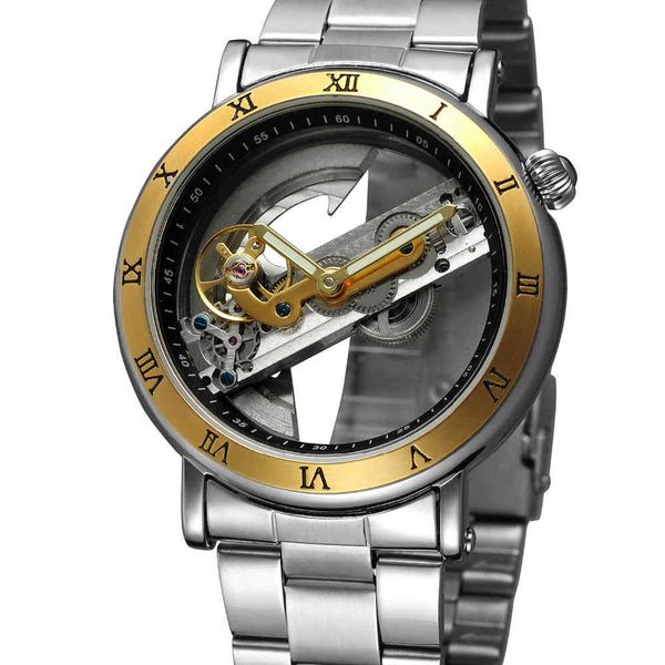 2018 men's watch self-wind automatic mechanical male skeleton double sided flywheel rvs hollow out clock, Slivery;brown
2018 men's watch self-wind automatic mechanical male skeleton double sided flywheel rvs hollow out clock, Slivery;brown