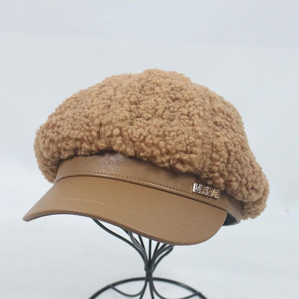 berets winter women casual lamb wool beret caps thick warm navy visor hats octagonal gorros, Blue;gray
berets winter women casual lamb wool beret caps thick warm navy visor hats octagonal gorros, Blue;gray