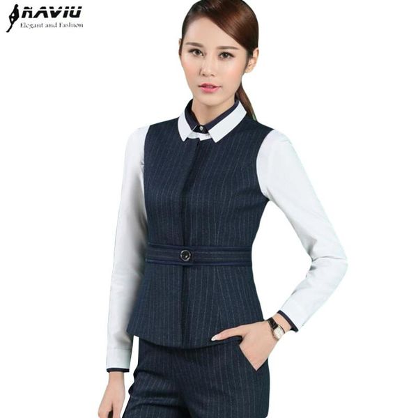 stripe pants suit set women fashion spring business formal o neck vest with office ladies work wear plus size uniform women's two piece, White
stripe pants suit set women fashion spring business formal o neck vest with office ladies work wear plus size uniform women's two piece, White