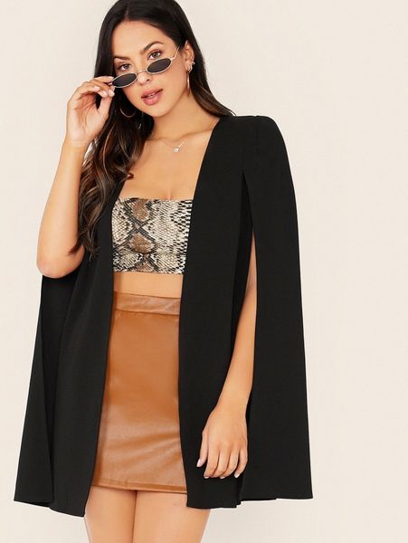 open front cape blazer 581r#, White;black