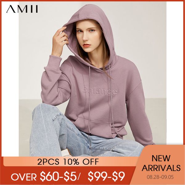 women's hoodies & sweatshirts amii minimalism casual hooded loose sweatshirt streetwear embossed pullover female women clothing 121408, Black
women's hoodies & sweatshirts amii minimalism casual hooded loose sweatshirt streetwear embossed pullover female women clothing 121408, Black
