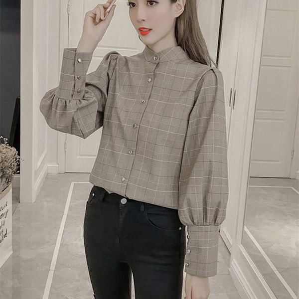 women's blouses & shirts mumuzi elegant womens plaid and women back bow tie grey stand collar long sleeve regular fit grid blouse, White
women's blouses & shirts mumuzi elegant womens plaid and women back bow tie grey stand collar long sleeve regular fit grid blouse, White