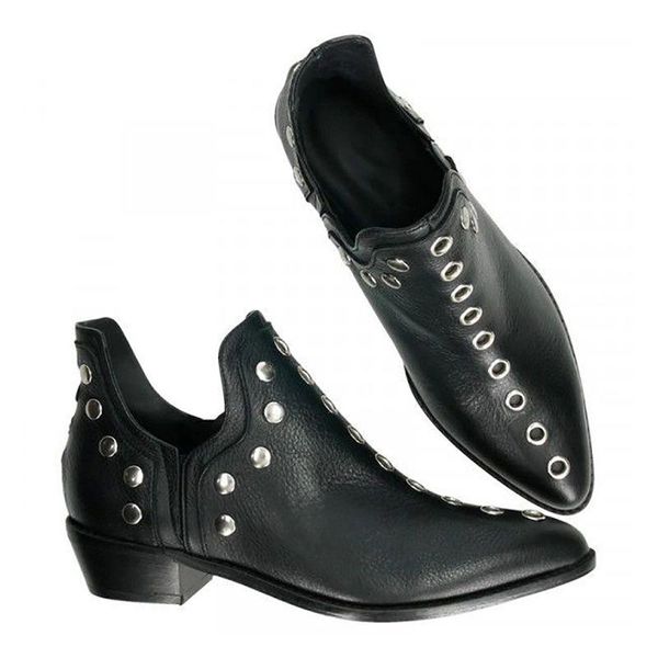 women ankle boots fashion retro rivet woman autumn winter pointed toe shoes female low heel footwear plus size 35-43, Black
women ankle boots fashion retro rivet woman autumn winter pointed toe shoes female low heel footwear plus size 35-43, Black