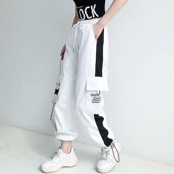 women's pants & capris hip hop cargo womenhigh street casual loose summer sweatpants streetwear fashion white with pockets female, Black;white
women's pants & capris hip hop cargo womenhigh street casual loose summer sweatpants streetwear fashion white with pockets female, Black;white