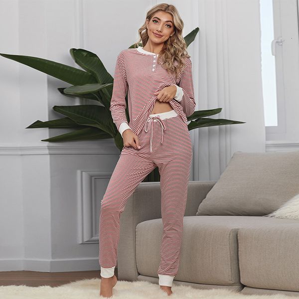 shiying spring and autumn 2021 new leisure home wear suit contrast stripe pajamas for women, Black;red
shiying spring and autumn 2021 new leisure home wear suit contrast stripe pajamas for women, Black;red