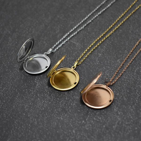 pendant necklaces memory po jewelry vintage stainless steel round locket necklace fashion women romantic accessories, Silver
pendant necklaces memory po jewelry vintage stainless steel round locket necklace fashion women romantic accessories, Silver