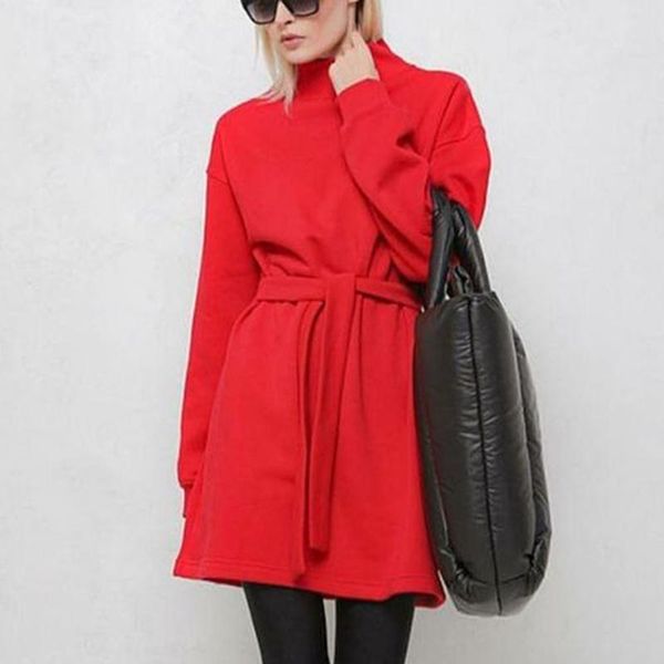 casual dresses xmax fashion loose half high collar women elegant long sleeve a line mini dress solid tie belt ladies, Black;gray
casual dresses xmax fashion loose half high collar women elegant long sleeve a line mini dress solid tie belt ladies, Black;gray