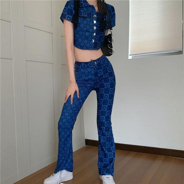 summer 90s vintage retro girls denim t shirt + jeans women 2021 plaid two piece sets women's pants, White
summer 90s vintage retro girls denim t shirt + jeans women 2021 plaid two piece sets women's pants, White