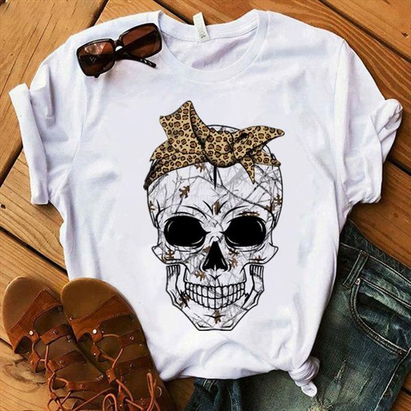 scarf skull print womens short sleeve o neck loose tee female clothes mujer, White
scarf skull print womens short sleeve o neck loose tee female clothes mujer, White