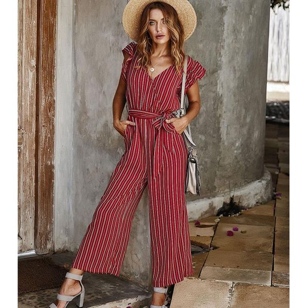 women short sleeve ruffled striped print loose womens jumpsuit 2021 summer ruffle v-neck high waist overalls female women's jumpsuits &, Black;white
women short sleeve ruffled striped print loose womens jumpsuit 2021 summer ruffle v-neck high waist overalls female women's jumpsuits &, Black;white