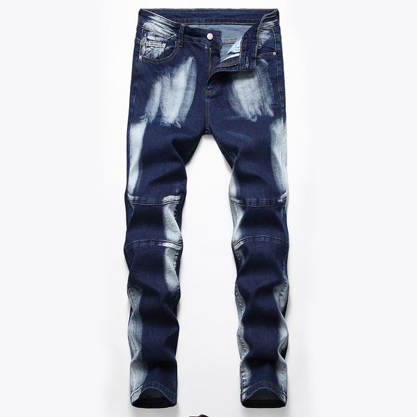 jeans 2021 stretch men's straight three color washed and ground white pants, Blue
jeans 2021 stretch men's straight three color washed and ground white pants, Blue