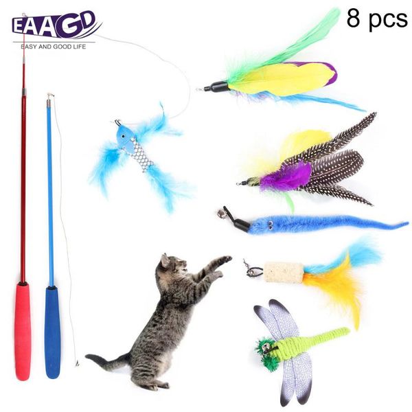 8pcs/set feather teaser toy for cat kitten wand adjustable fishing rod interactive plush toys
8pcs/set feather teaser toy for cat kitten wand adjustable fishing rod interactive plush toys