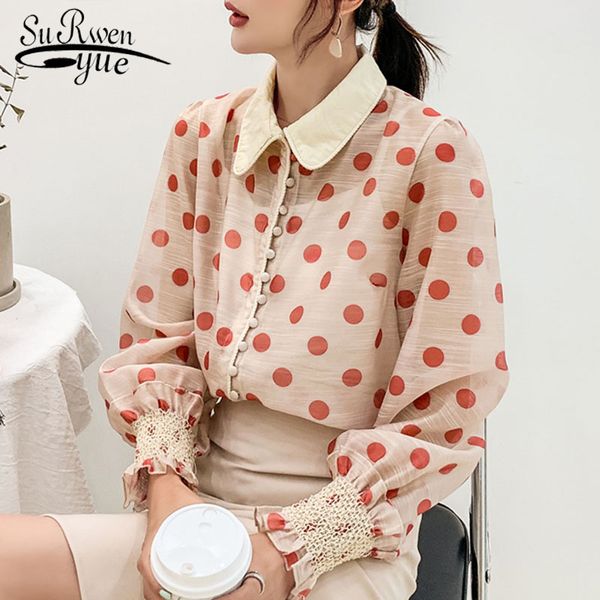 feminine blouses fashion women blouse long sleeve causal chiffon polka dot clothing blouse shirt 5325 50 210427, White
feminine blouses fashion women blouse long sleeve causal chiffon polka dot clothing blouse shirt 5325 50 210427, White