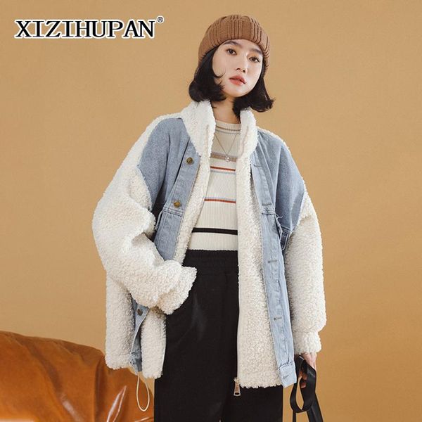 women's jackets elegant patchwork hit color denim coat for women stand collar long sleeve single breasted loose female stylish, Black;brown
women's jackets elegant patchwork hit color denim coat for women stand collar long sleeve single breasted loose female stylish, Black;brown