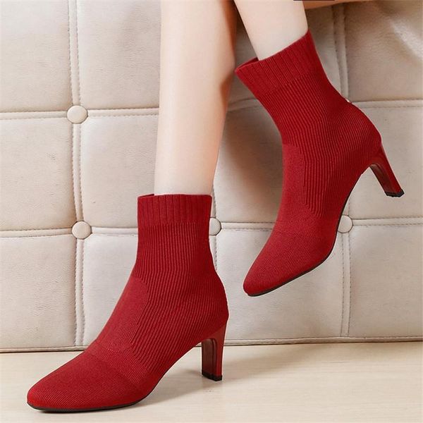 boots 2021 fashion women stretch slim ankle wild elastic socks high-heels pumps female sizes 35-40, Black
boots 2021 fashion women stretch slim ankle wild elastic socks high-heels pumps female sizes 35-40, Black