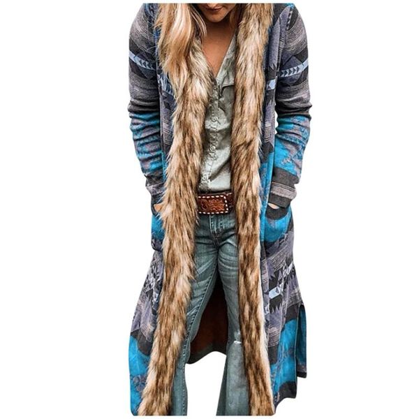 women super long plush overcoat sleeve multicolor printing hooded trench coat winter warm casual loose cardigan women's jackets, Black;brown
women super long plush overcoat sleeve multicolor printing hooded trench coat winter warm casual loose cardigan women's jackets, Black;brown