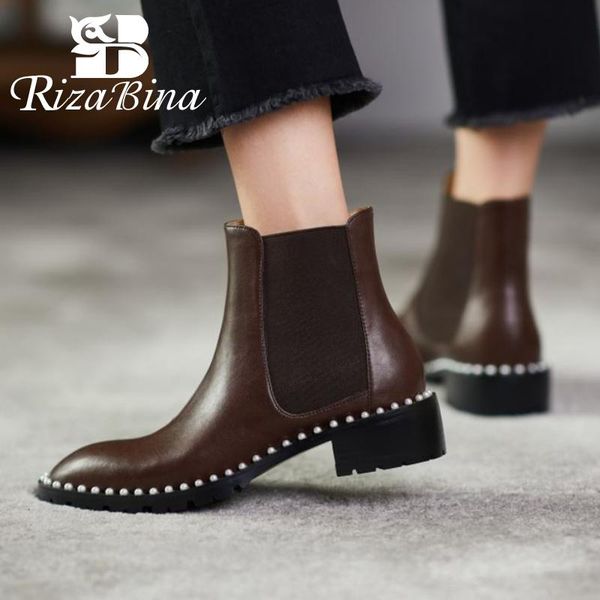 boots rizabina size 33-40 women ankle genuine leather beads fashion shoes round toe daily party ladies short, Black
boots rizabina size 33-40 women ankle genuine leather beads fashion shoes round toe daily party ladies short, Black