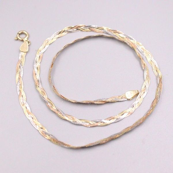 chains au750 real 18k multi-tone gold chain for women female 3.0mm weave necklace 16''l gift, Silver
chains au750 real 18k multi-tone gold chain for women female 3.0mm weave necklace 16''l gift, Silver