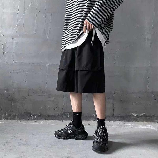 men's pants shorts korean fashion summer tooling casual solid color capris loose youth straight, Black
men's pants shorts korean fashion summer tooling casual solid color capris loose youth straight, Black