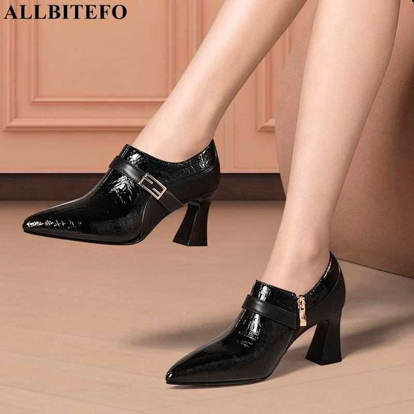 allbitefo pointed toe real genuine leather high heels thick heel fashion leisure women pumps high heel shoes simple basic shoes 210611, Black
allbitefo pointed toe real genuine leather high heels thick heel fashion leisure women pumps high heel shoes simple basic shoes 210611, Black