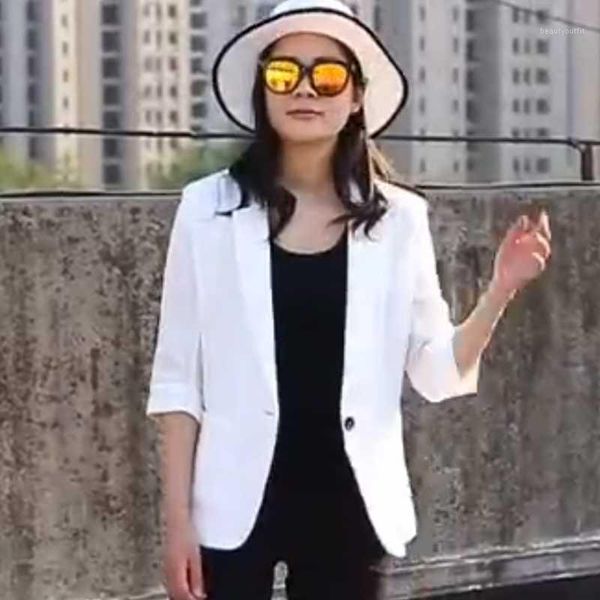 women blazers summer cotton linen suit leisure seven sleeve thin small jacket female plus size 5xl work wear aq385 women's suits &, White;black
women blazers summer cotton linen suit leisure seven sleeve thin small jacket female plus size 5xl work wear aq385 women's suits &, White;black