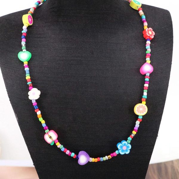 chokers 5pcs bohemian beads necklace for women polymer clay flower heart fruit beaded trendy jewelry, Golden;silver
chokers 5pcs bohemian beads necklace for women polymer clay flower heart fruit beaded trendy jewelry, Golden;silver