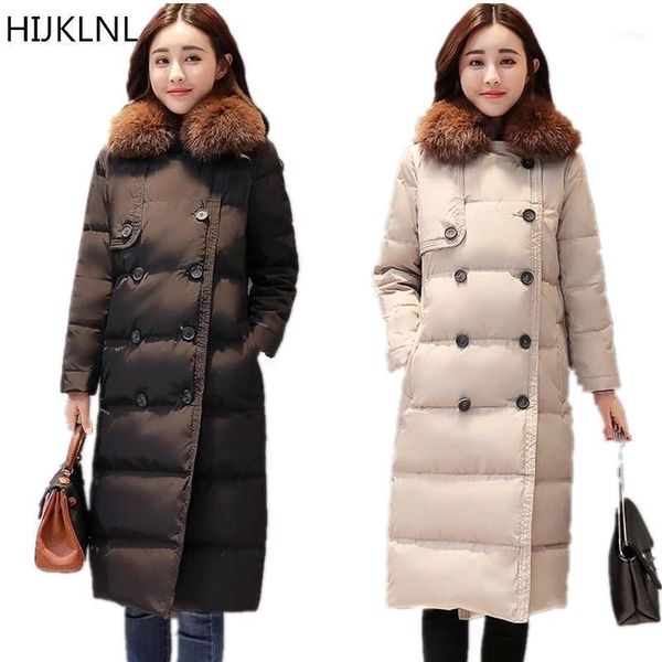 women's down & parkas 2021 winter jacket thick big fur collar long section 100% white duck thin warm coat tq3731, Black
women's down & parkas 2021 winter jacket thick big fur collar long section 100% white duck thin warm coat tq3731, Black