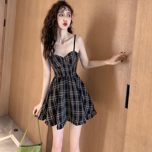 women's tanks & camis summer temperament small size high-rise sling plaid high waist tube puffy a- line dress, White
women's tanks & camis summer temperament small size high-rise sling plaid high waist tube puffy a- line dress, White