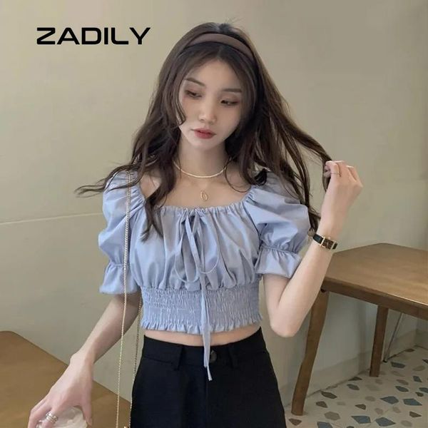 women's blouses & shirts zadily korean style short sleeve folds women bandage square collar slim corp ladies 2021 summer chiffon sh, White
women's blouses & shirts zadily korean style short sleeve folds women bandage square collar slim corp ladies 2021 summer chiffon sh, White