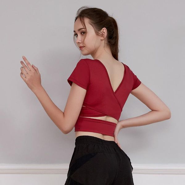 open back sports running short sleeve women v-neck gym yoga shirts fitness workout cropped with chest padded sportswear jerseys, Black;blue
open back sports running short sleeve women v-neck gym yoga shirts fitness workout cropped with chest padded sportswear jerseys, Black;blue