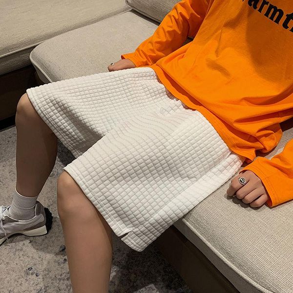 men's shorts summer solid color plaid korean fashion loose casual harajuku streetwear straight five-point pants men, White;black
men's shorts summer solid color plaid korean fashion loose casual harajuku streetwear straight five-point pants men, White;black