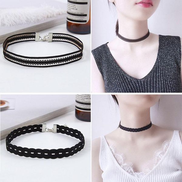 women clavicle choker necklace fashion vintage classic black lace tattoo jewelry accessories chokers, Golden;silver
women clavicle choker necklace fashion vintage classic black lace tattoo jewelry accessories chokers, Golden;silver