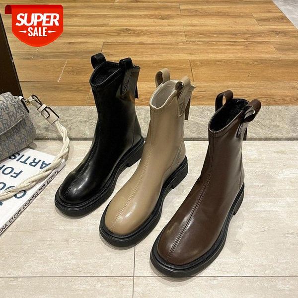 british style leather boots women's autumn casual korean version net red ins post fashion zipper short #td7x, Black
british style leather boots women's autumn casual korean version net red ins post fashion zipper short #td7x, Black