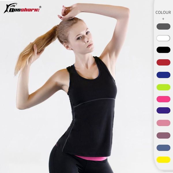 queshark pro women yoga shirt gym quick dry sports tank fitness sleeveless vest running workout outfit