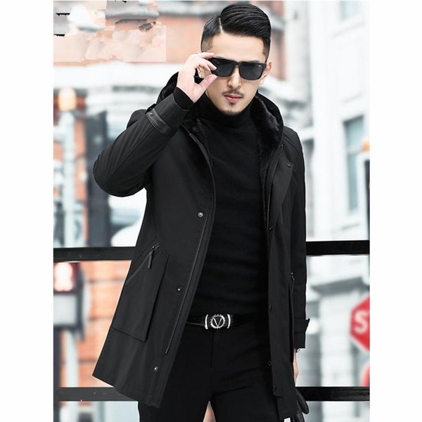 men's leather & faux real fur coat men mink korean hooded winter jacket parka plus size casaco 11-281205 yy1158, Black
men's leather & faux real fur coat men mink korean hooded winter jacket parka plus size casaco 11-281205 yy1158, Black