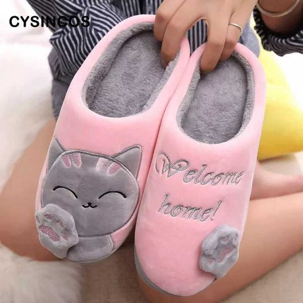 cysincos cute cartoon cat women house slippers winter home warm shoes soft comfort slippers indoor bedroom couples slides p0828, Black
cysincos cute cartoon cat women house slippers winter home warm shoes soft comfort slippers indoor bedroom couples slides p0828, Black