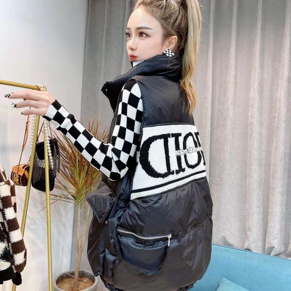 women's parkas down ladies jacket back letter vest women wear european goods 2021 autumn and winter stand collar loose white duck coat, Black
women's parkas down ladies jacket back letter vest women wear european goods 2021 autumn and winter stand collar loose white duck coat, Black