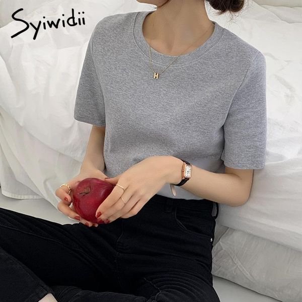 women's t-shirt syiwidii canale knitted shirts women screw thread o neck short sleeve slim white 2021 summer korean woman tshirts gray
women's t-shirt syiwidii canale knitted shirts women screw thread o neck short sleeve slim white 2021 summer korean woman tshirts gray