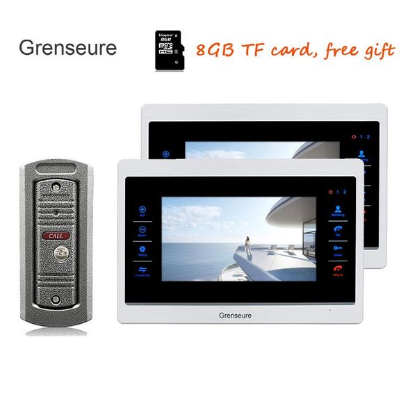 7" color tft video intercom door phone unlock kit 2 record monitors 110 viewing angle doorbell camera phones 
7" color tft video intercom door phone unlock kit 2 record monitors 110 viewing angle doorbell camera phones