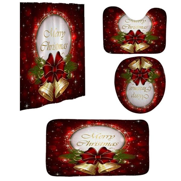 carpets christmas bell waterproof shower curtain pedestal rug toilet cover mat carpet set bathroom accessory
carpets christmas bell waterproof shower curtain pedestal rug toilet cover mat carpet set bathroom accessory